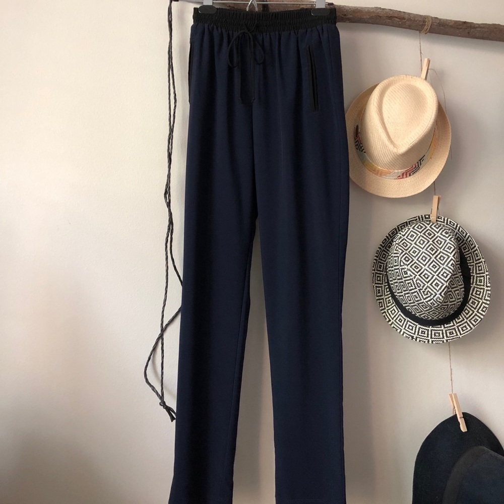 Aqua navy and black pants can